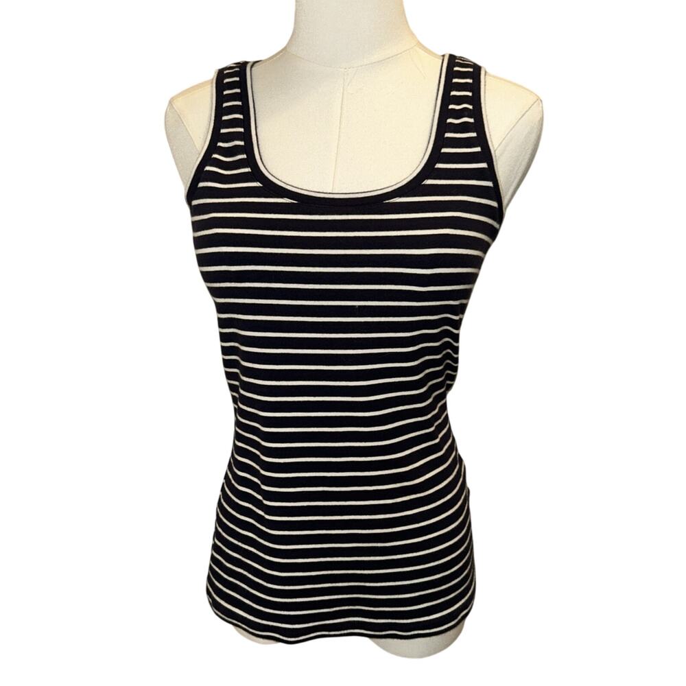 Boden Tank Top Women S Navy Blue Striped Sleeveless Top Nautical Beach Yacht